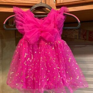 Barbie Pink Tulle Dress with Gold Stars